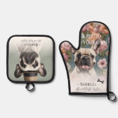 2つのフォトペットのオフィシャルテイストテスタキッチン 鍋つかみ&鍋敷きセット (正面)