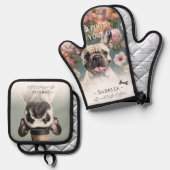 2つのフォトペットのオフィシャルテイストテスタキッチン 鍋つかみ&鍋敷きセット (正面/裏面)