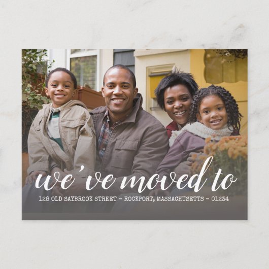 2つのフォト引っ越しましたスクリプトによるアドレスの変更 ポストカード (正面)