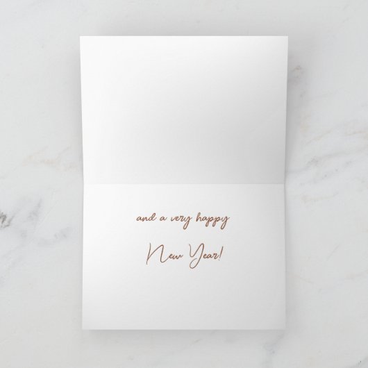 2つのフクロウキュートフクロムクリスマスカードホリデー サンキューカード (内部)