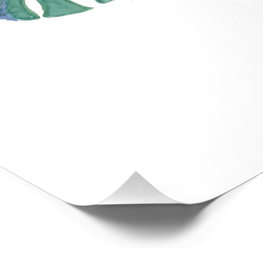 2つのフラミンゴ熱帯花のための美しいおとぎ話 ポスター (コーナー)