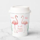 2つのフラミンゴ熱帯花のための美しいおとぎ話 紙コップ (左)