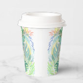 2つのフラミンゴ熱帯花のための美しいおとぎ話 紙コップ (右)