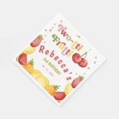 2つのフルーティおもしろい2番目の誕生日パーティー スタンダードランチョンナプキン (角)