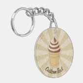 2つのフレーバーのアイスクリームカップキーチェーン キーホルダー (正面左)