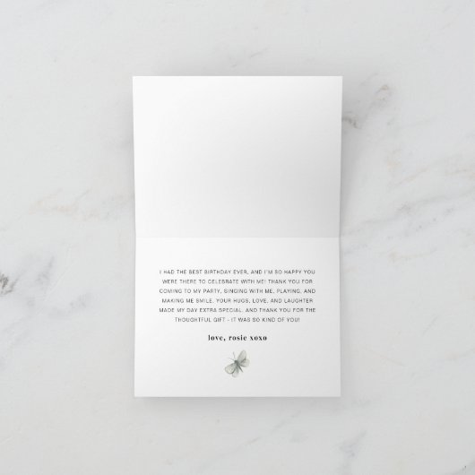 2つのフローラ誕生日サンキューカード サンキューカード (内部)