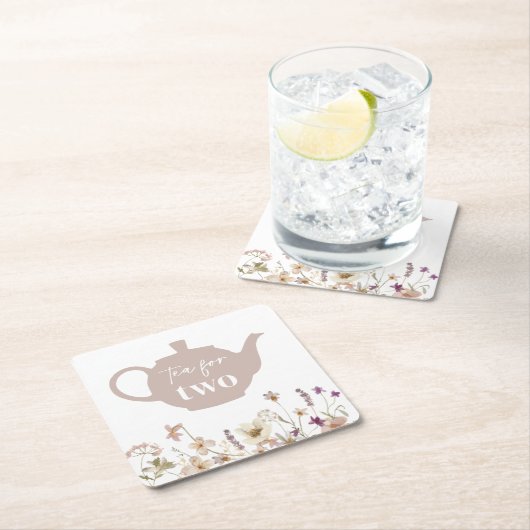 2つのフローラ スクエアペーパーコースター (インサイチュ)