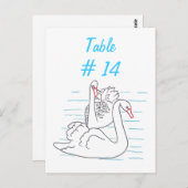 2つのブラックスワンスケッチテーブル番号はがき ポストカード (正面/裏面)