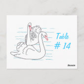 2つのブラックスワンスケッチテーブル番号はがき ポストカード (裏面)