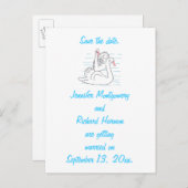 2つのブラックスワンスケッチ日付はがきを保存する 案内ポストカード (正面/裏面)