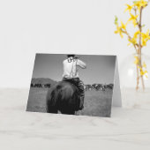 2つのブランドの馬のカウボーイ カード (黄色い花)