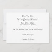 2つのブリデインボーラブ水平 セーブザデート (裏面)