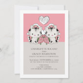 2つのブリデスキャットテーマのゲイ結婚ズ 案内状 (正面)