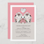 2つのブリデスキャットテーマのゲイ結婚ズ 案内状 (正面/裏面)