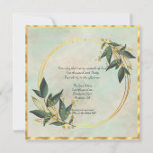 2つのブリデズレズビアン水の色の緑結婚のInv 招待状 (裏面)