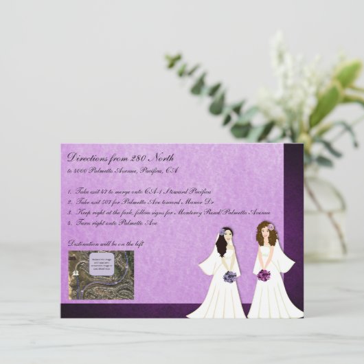 2つのブリデズレズ結婚ビアンの運転指示カード エンクロージャーカード (スタンド正面)