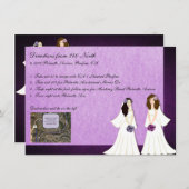 2つのブリデズレズ結婚ビアンの運転指示カード エンクロージャーカード (正面/裏面)