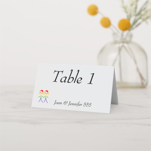 2つのブリデレインボーラブ プレイスカード (正面)