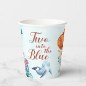 2つのブルーオラン人魚の女の子の2番目の誕生日に 紙コップ (正面)