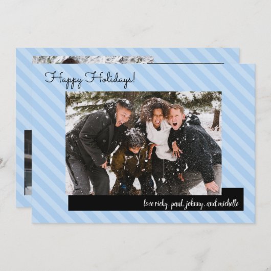 2つのブレストライプーの休日5枚の写真カード (正面/裏面)