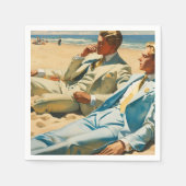 2つのブロンド紳士スケッチ紙ナプキン スタンダードカクテルナプキン (正面)