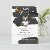 2つのブージェかわいい幽霊ハロウィーン2nd誕生日 招待状 (スタンド正面)