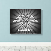 2つのヘッズキャンバス印刷を持つ灰色の鷲 キャンバスプリント (インサイチュ (ウッドフロア))