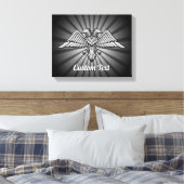 2つのヘッズキャンバス印刷を持つ灰色の鷲 キャンバスプリント (インサイチュ (寝室))