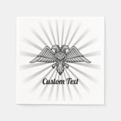 2つのヘッズナプキンスを持つグレーイーグル スタンダードカクテルナプキン (正面)