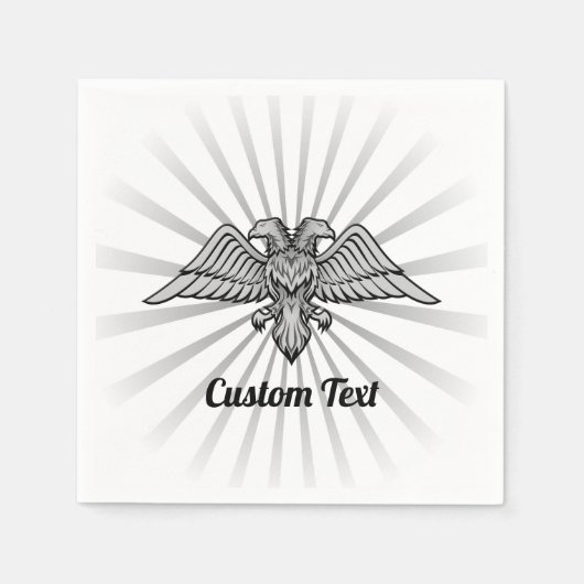 2つのヘッズナプキンスを持つグレーイーグル スタンダードカクテルナプキン (正面)