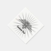 2つのヘッズナプキンスを持つグレーイーグル スタンダードカクテルナプキン (角)