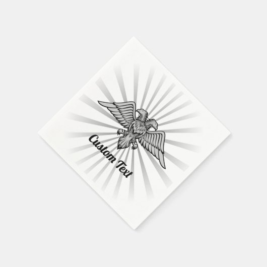 2つのヘッズナプキンスを持つグレーイーグル スタンダードカクテルナプキン (角)