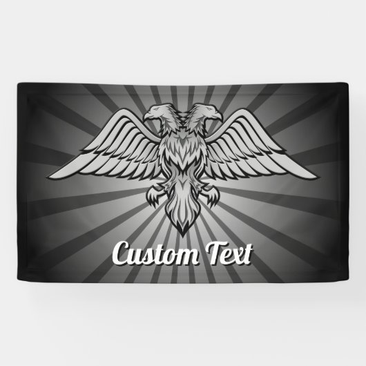 2つのヘッズバナーを持つグレーイーグル 横断幕 (横)