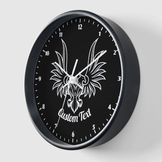 2つのヘッドウォールクロック付き鷲 壁時計 (傾斜)