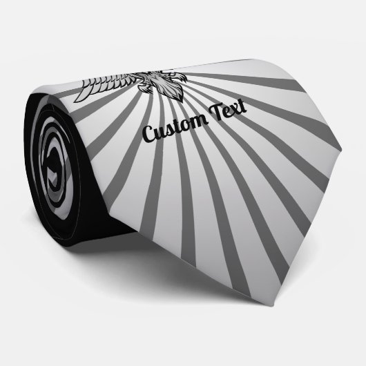 2つのヘッドタイを持つグレーの鷲 ネクタイ (ロール)