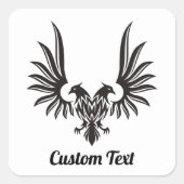 2つのヘッド正方形ステッカー付きイーグル スクエアシール (正面)
