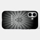 2つのヘッドiPhoneケースを持つグレーイーグル Case-Mate iPhoneケース (裏面 (横))