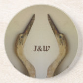 2つのヘロン素朴沿岸風化自然石 コースター (正面)