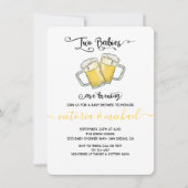 2つのベビーは醸造ベビーシャワー招待状 招待状 (正面)