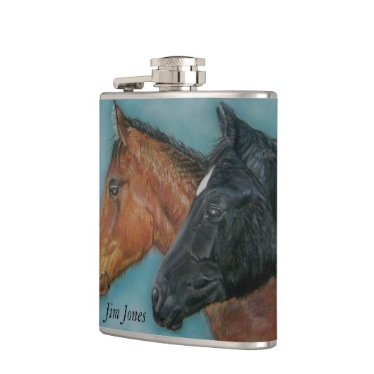 2つのベビーウマ黒いフォール栗のフォールポートレート フラスク (左)