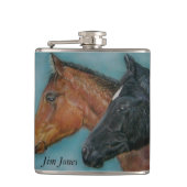 2つのベビーウマ黒いフォール栗のフォールポートレート フラスク (正面)