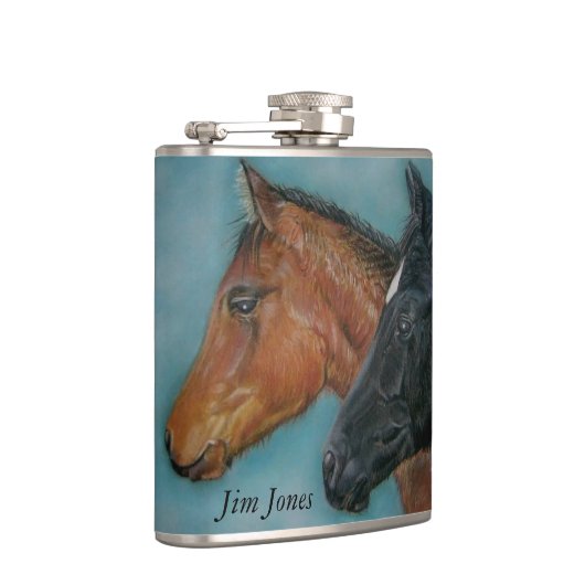 2つのベビーウマ黒いフォール栗のフォールポートレート フラスク (右)