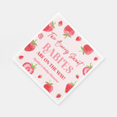 2つのベリー甘いベビーストロベリーツインベビーシャワー スタンダードランチョンナプキン (角)