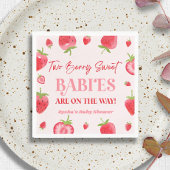 2つのベリー甘いベビーストロベリーツインベビーシャワー スタンダードランチョンナプキン