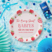 2つのベリー甘いベビーストロベリーツインベビーシャワー ペーパープレート (パーティー)