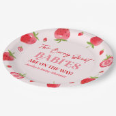 2つのベリー甘いベビーストロベリーツインベビーシャワー ペーパープレート (アングル)