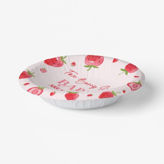 2つのベリー甘いベビーストロベリーツインベビーシャワー ペーパーボウル (傾斜あり)