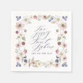 2つのベリー甘いベビーワイルドベリー&フラワーシャワー スタンダードカクテルナプキン (正面)