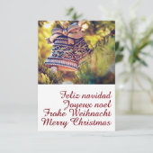 2つのベルがあるクリスマスのテーマ 招待状 (スタンド正面)