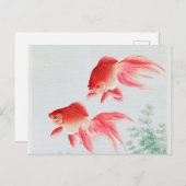 2つのベール金魚ヴィンテージ ポストカード (正面/裏面)